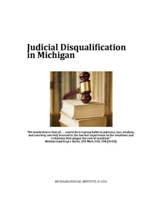 cover image of Judicial Disqualification in Michigan